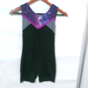 More Than Magic M Black Purple Dance Leotard